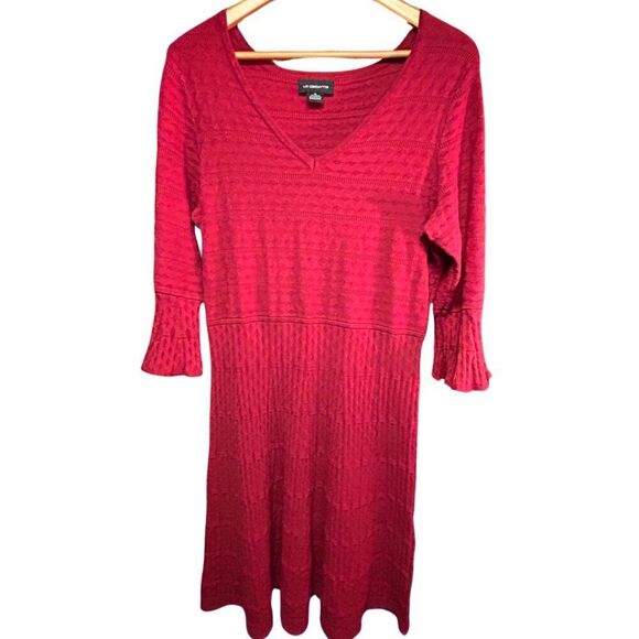 Liz Claiborne Red Sweater Dress Extra Large XL - Picture 2 of 7